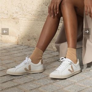Veja Cream and Tan Sneakers